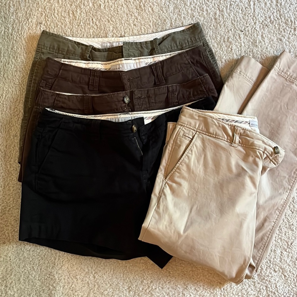 Grouping of Old Navy size 6 shorts and size 6 capris